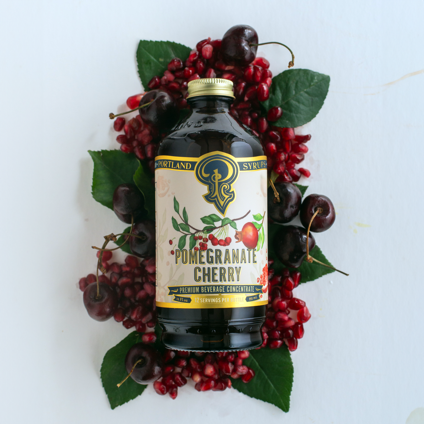 Portland Syrups | Pomegranate Cherry Syrup 12oz - Cocktail/Mocktail Mixer