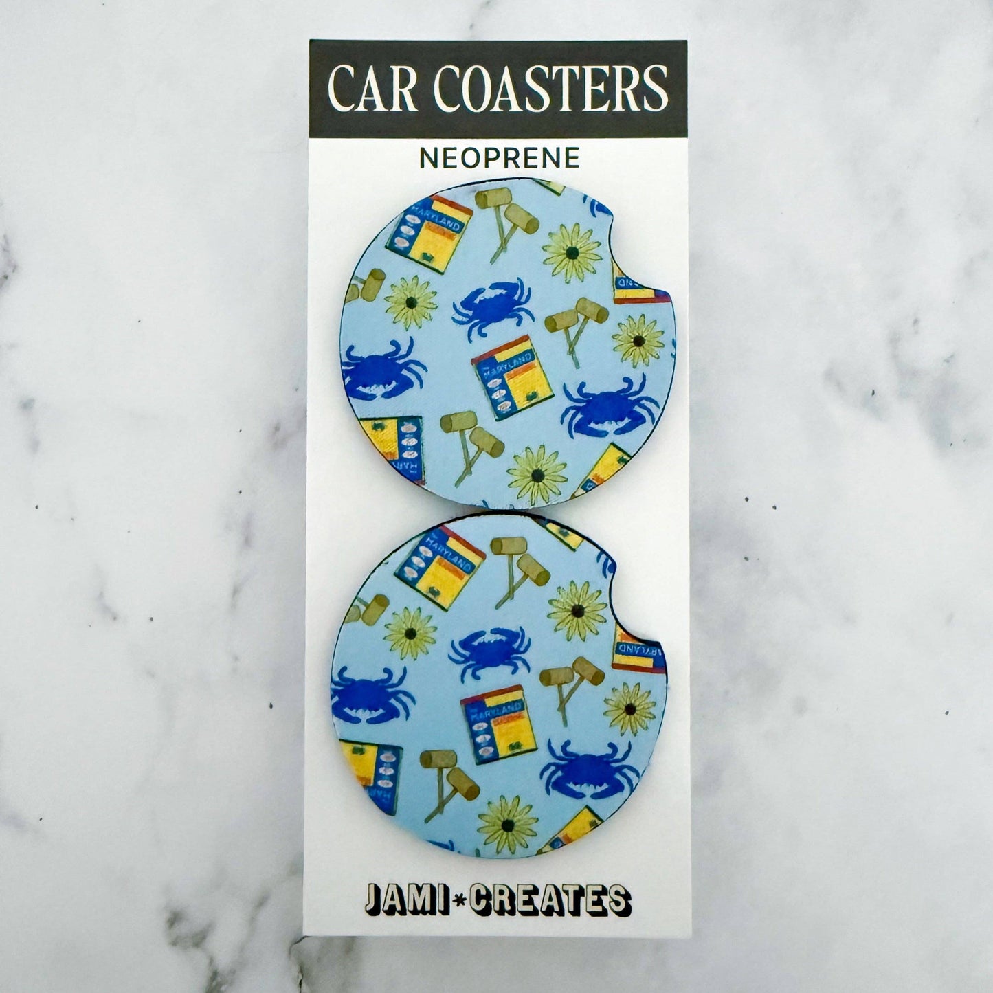 Jami Creates - Maryland Crab Seasoning Car Coaster