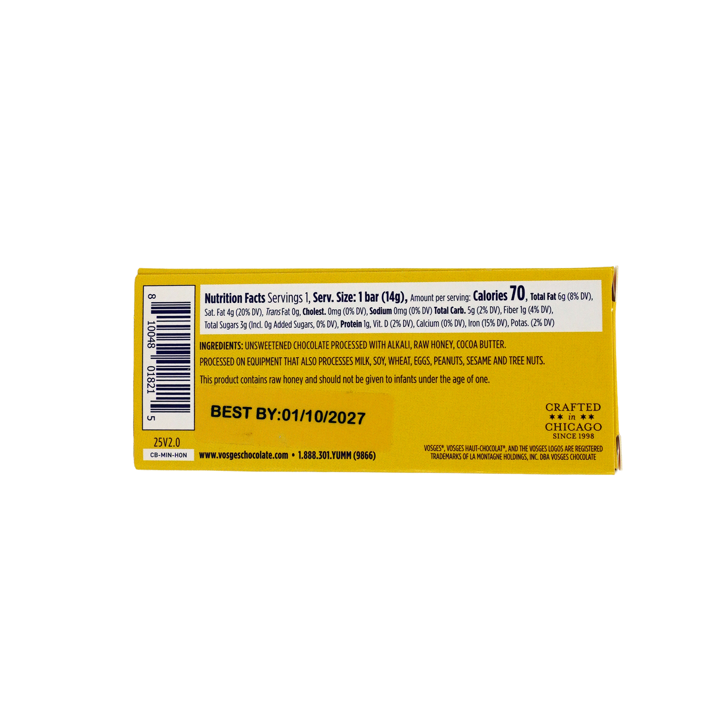 Mini Super Dark Chocolate Bar w/ Raw Honey - Gourmet