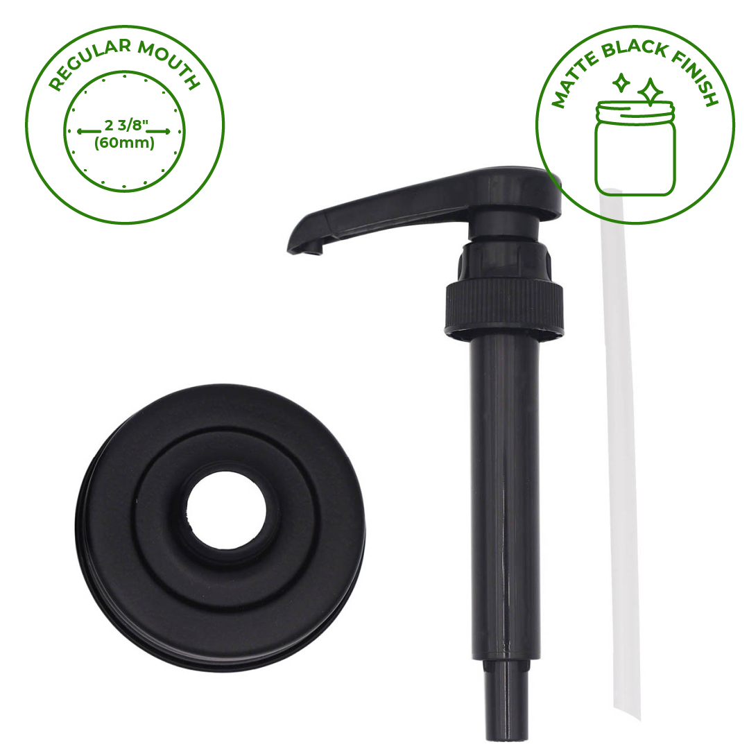 Mason Jar Lifestyle - Food Grade Dispenser Pump for Mason Jars: Stainless steel lid / Regular mouth