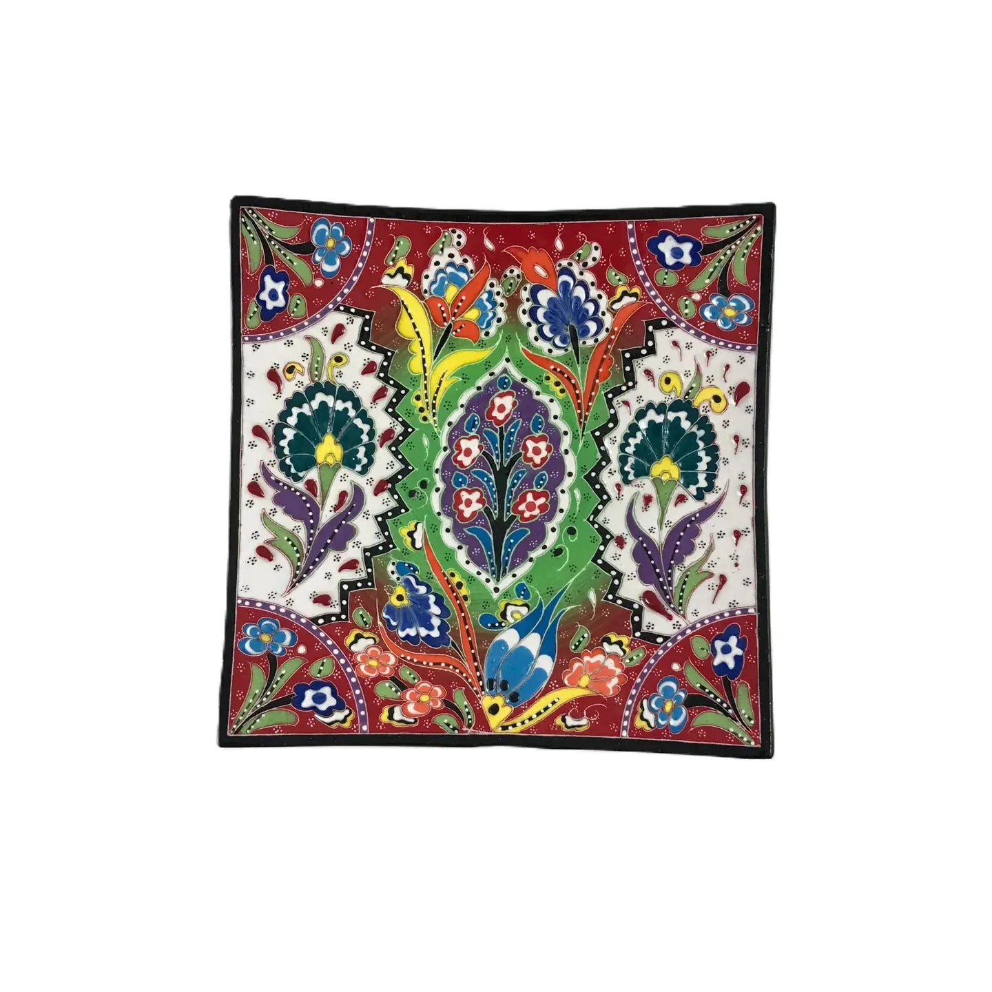 10" Square Embossed Ceramic Plate