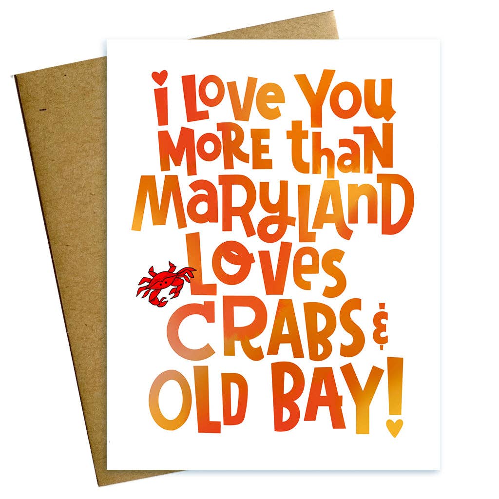 Maggie Moore Studio - Crabs and Old Bay Maryland Valentine Card