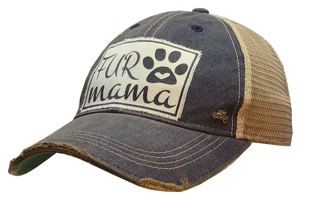 Vintage Life - Fur Mama Distressed Trucker Hat Baseball Cap