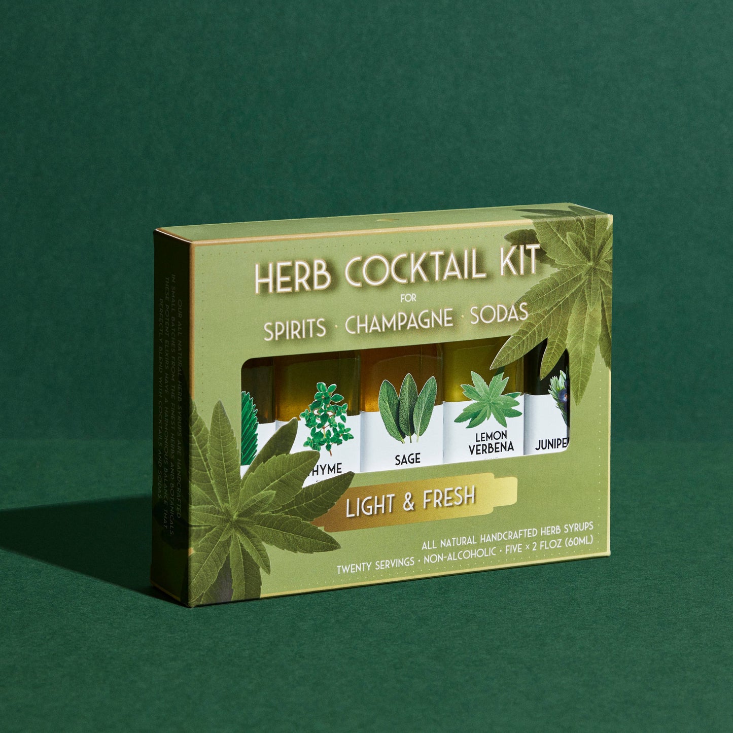 Floral Elixir Co. - Light & Fresh Herb Cocktail Kit. 5-Pack Herb Syrups.