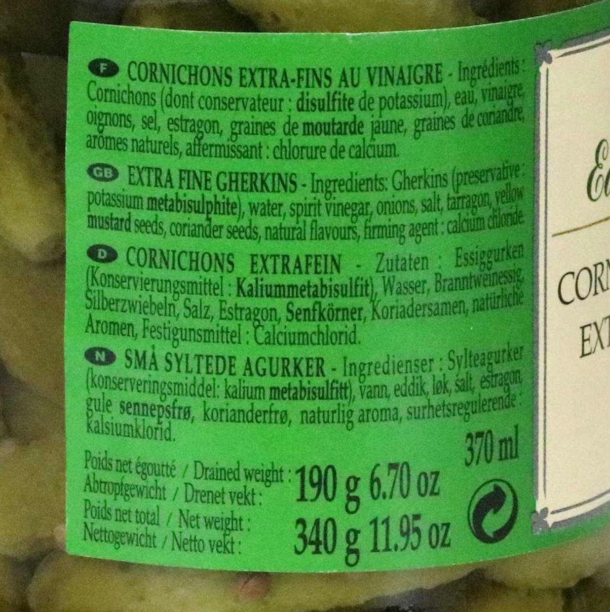 Gourmet Food Solutions, Inc. - Edmund Fallot Cornichon: 11.95oz