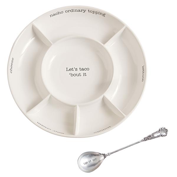 Mud Pie Taco Bar Topping Set – 3-Piece Condiment Serving Set