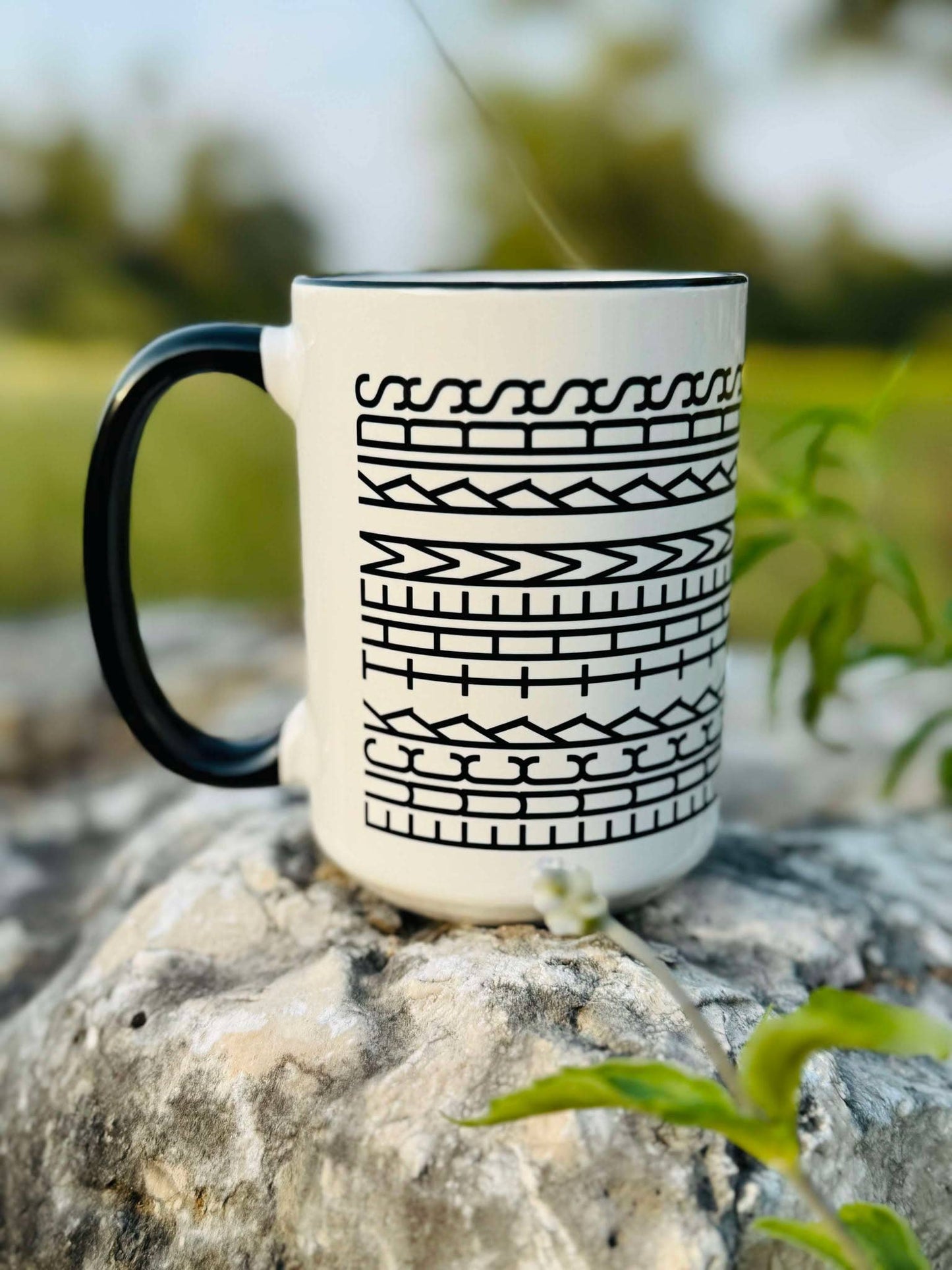 Mugsby - Fuck This Shit Mug, Tire Track Mug, Hidden Message Mug: Fuck This Shit / 15oz