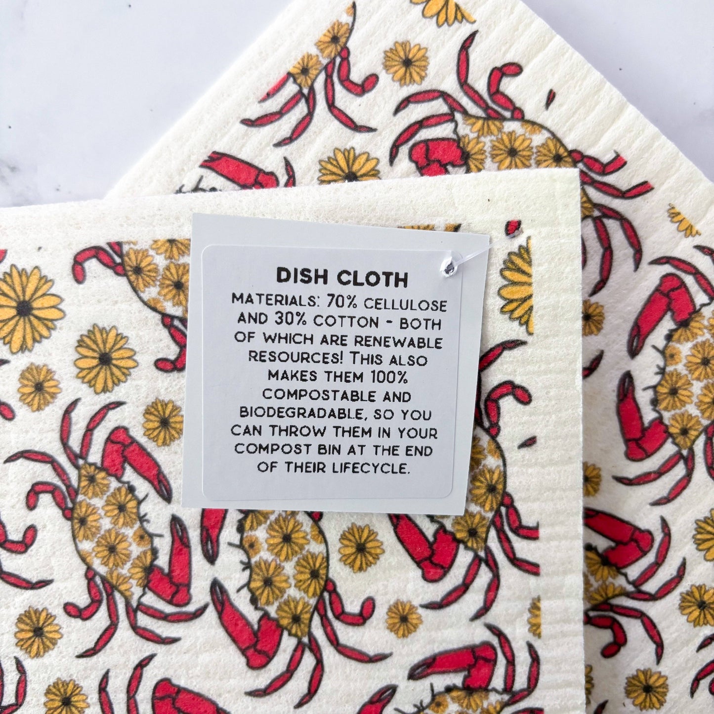 Jami Creates - Maryland Red Crab Swedish Dish Cloth