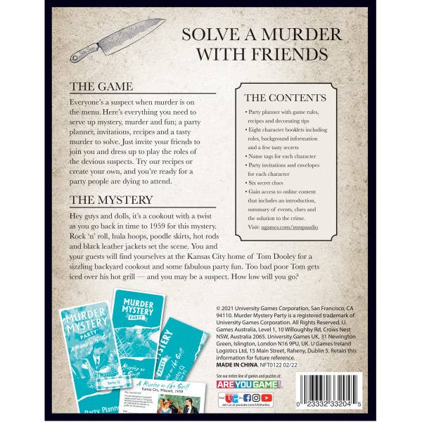University Games - A Murder on the Grill-Murder Mystery Party Party