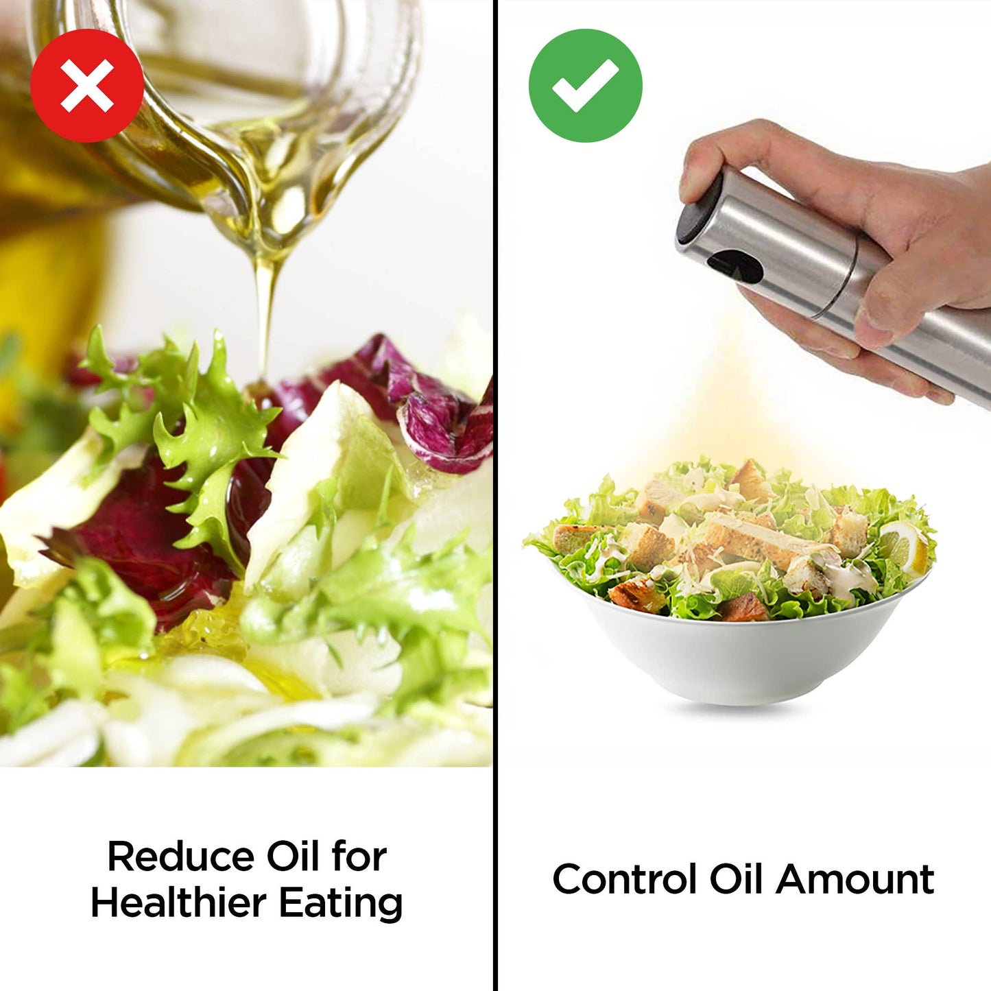 Fox Run Olive Oil Spray Bottle – Refillable Glass Mister for Cooking, Baking & Air Fryers