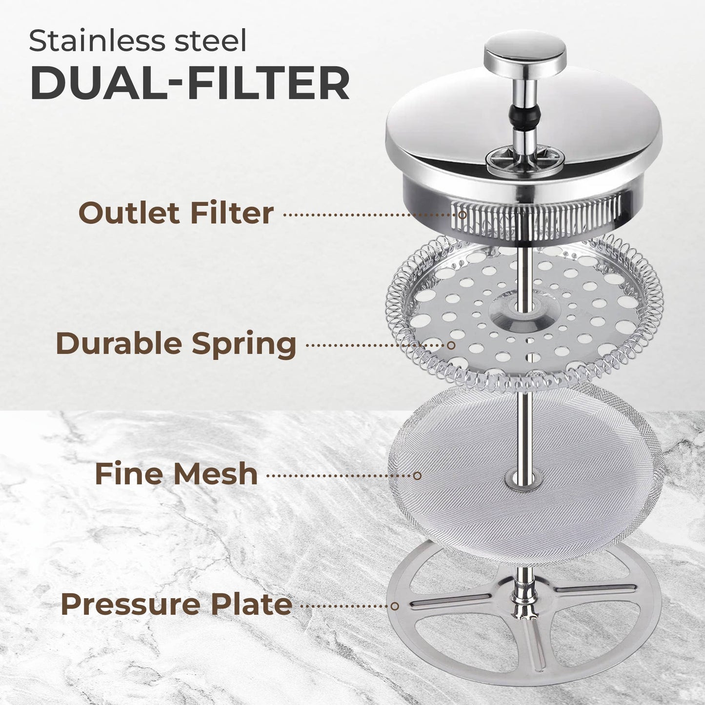Kaffe - Kaffe French Press Coffee Maker. Double-Wall Glass (0.8L)