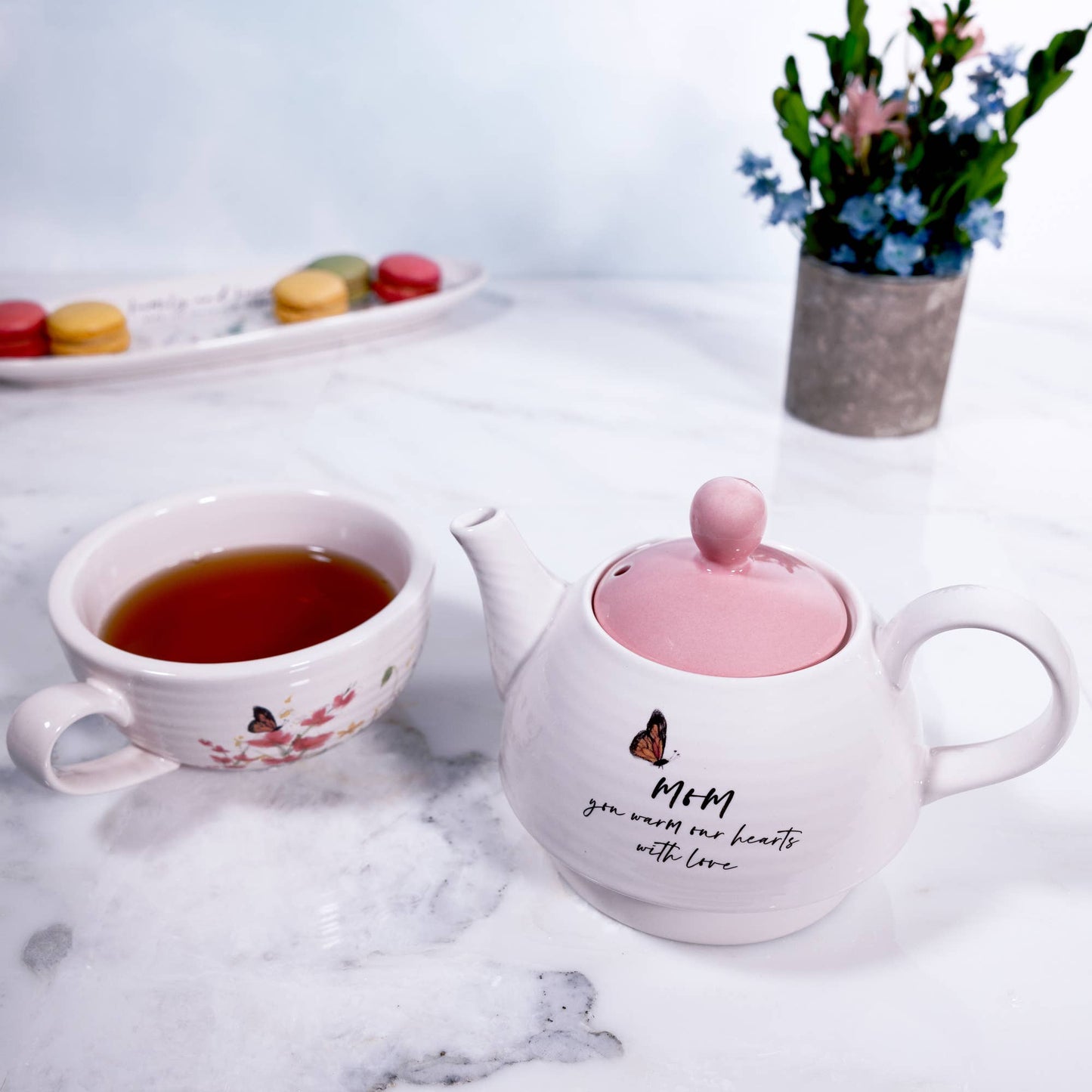 "Mom" Tea for One Set - 14.5 oz Teapot & 10 oz Cup