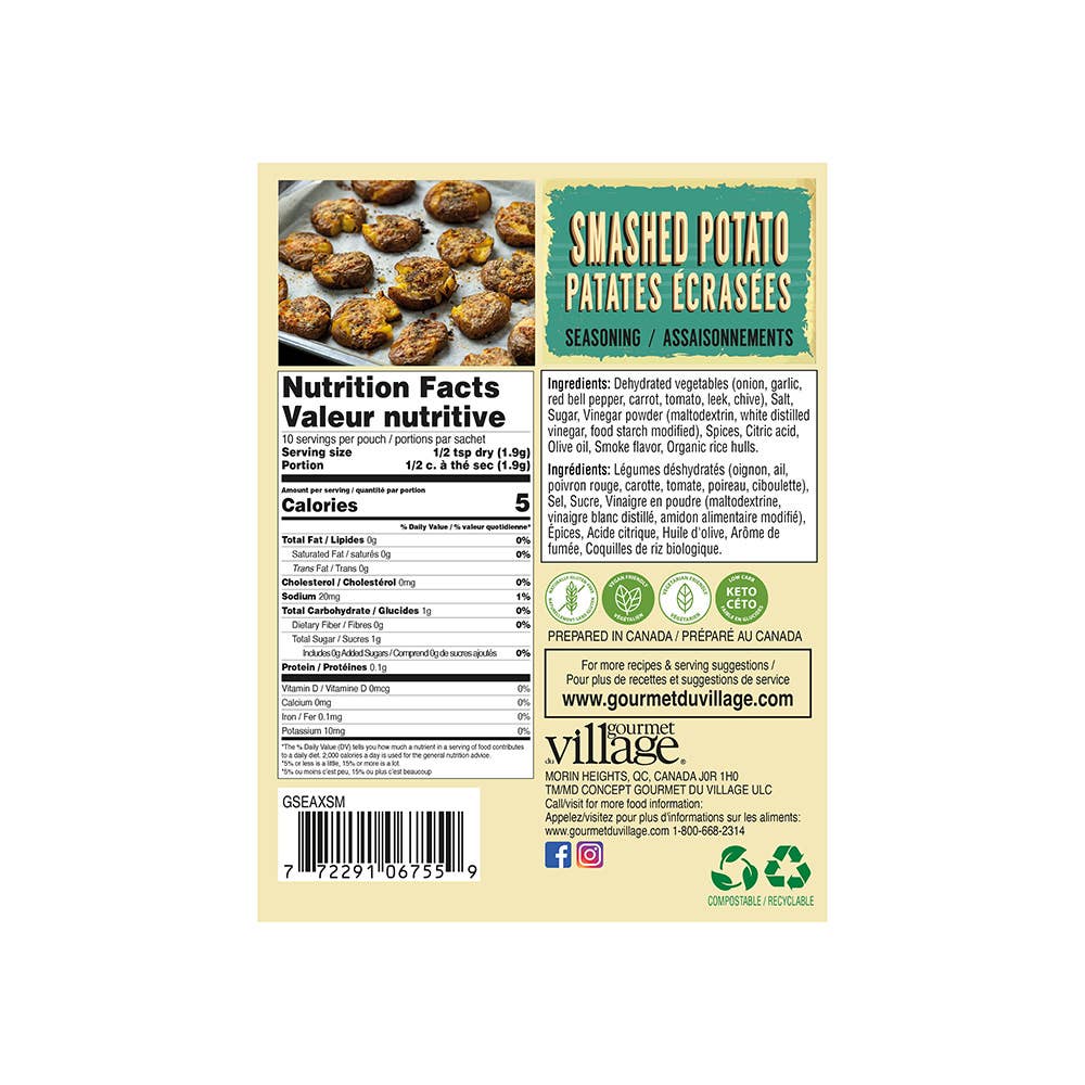 Gourmet Du Village - Seas. Crispy Smashed Potato Recipe Box