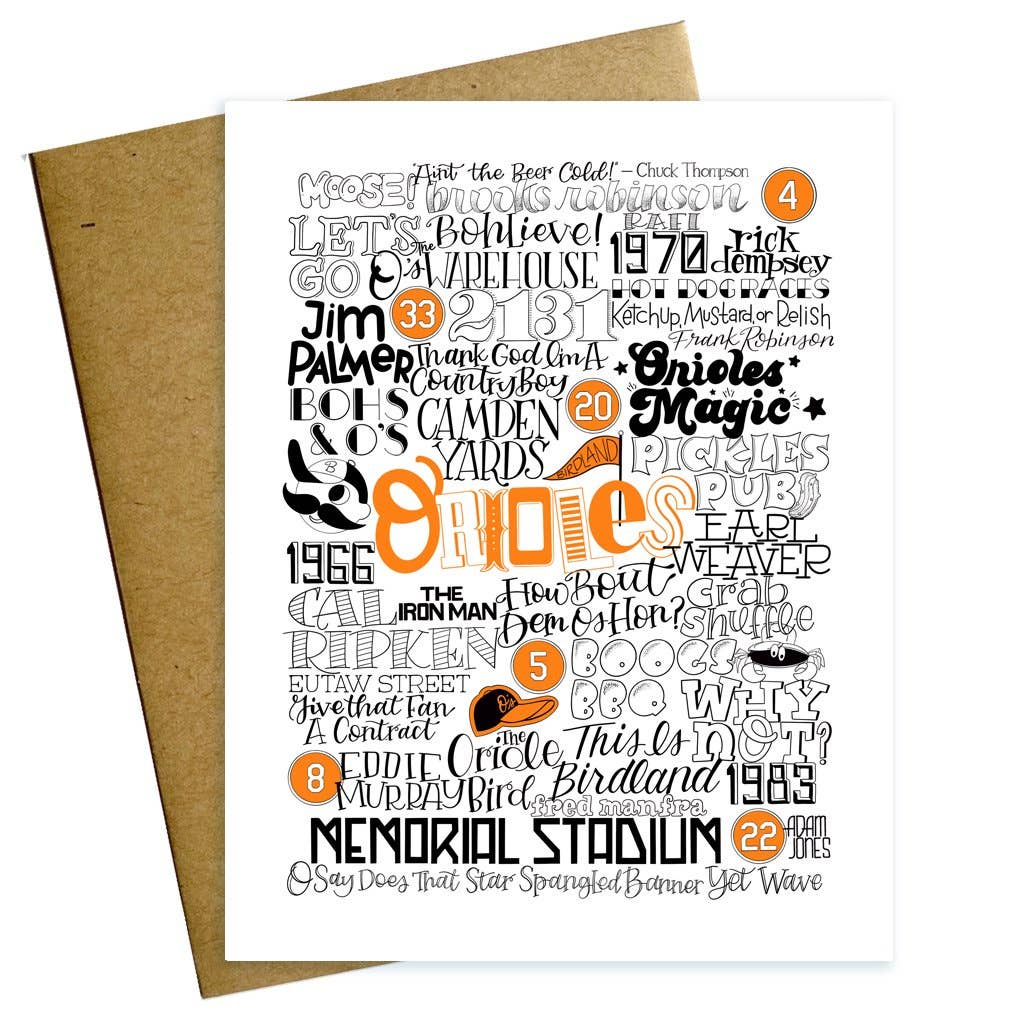 Maggie Moore Studio - Baltimore Orioles Greeting Card