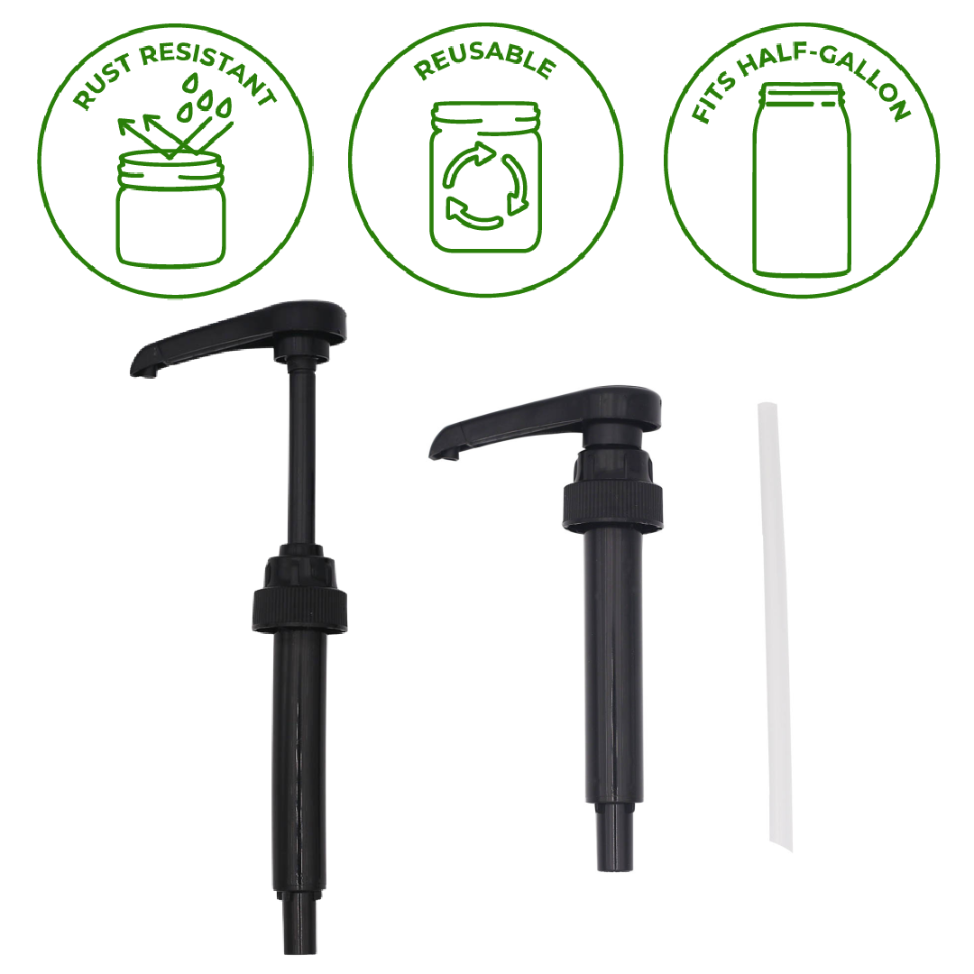Mason Jar Lifestyle - Food Grade Dispenser Pump for Mason Jars: Stainless steel lid / Regular mouth