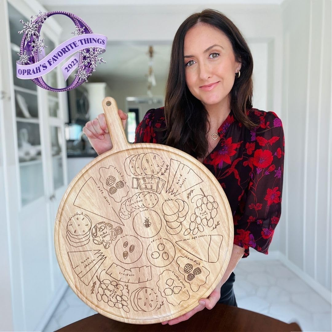 Meg Quinn Cheese Map Board - Round Board with Handle