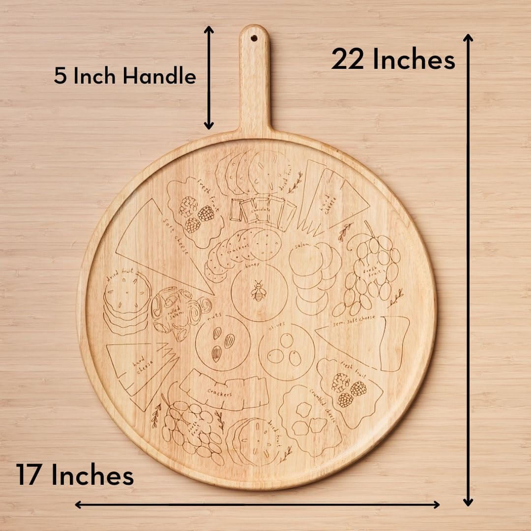 Meg Quinn Cheese Map Board - Round Board with Handle