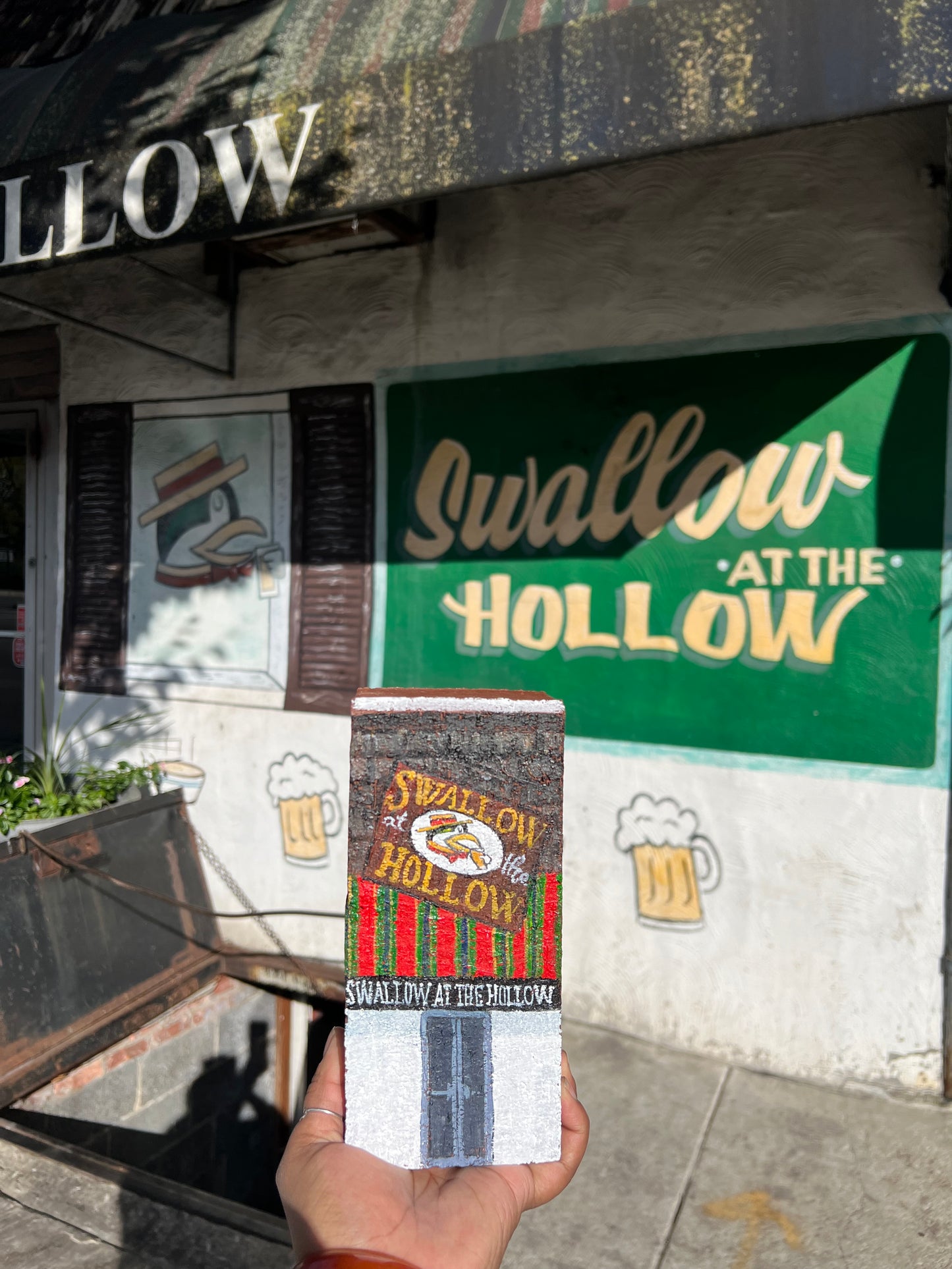 Linda Amtmann Hand Painted Brick - Swallow at the Hollow