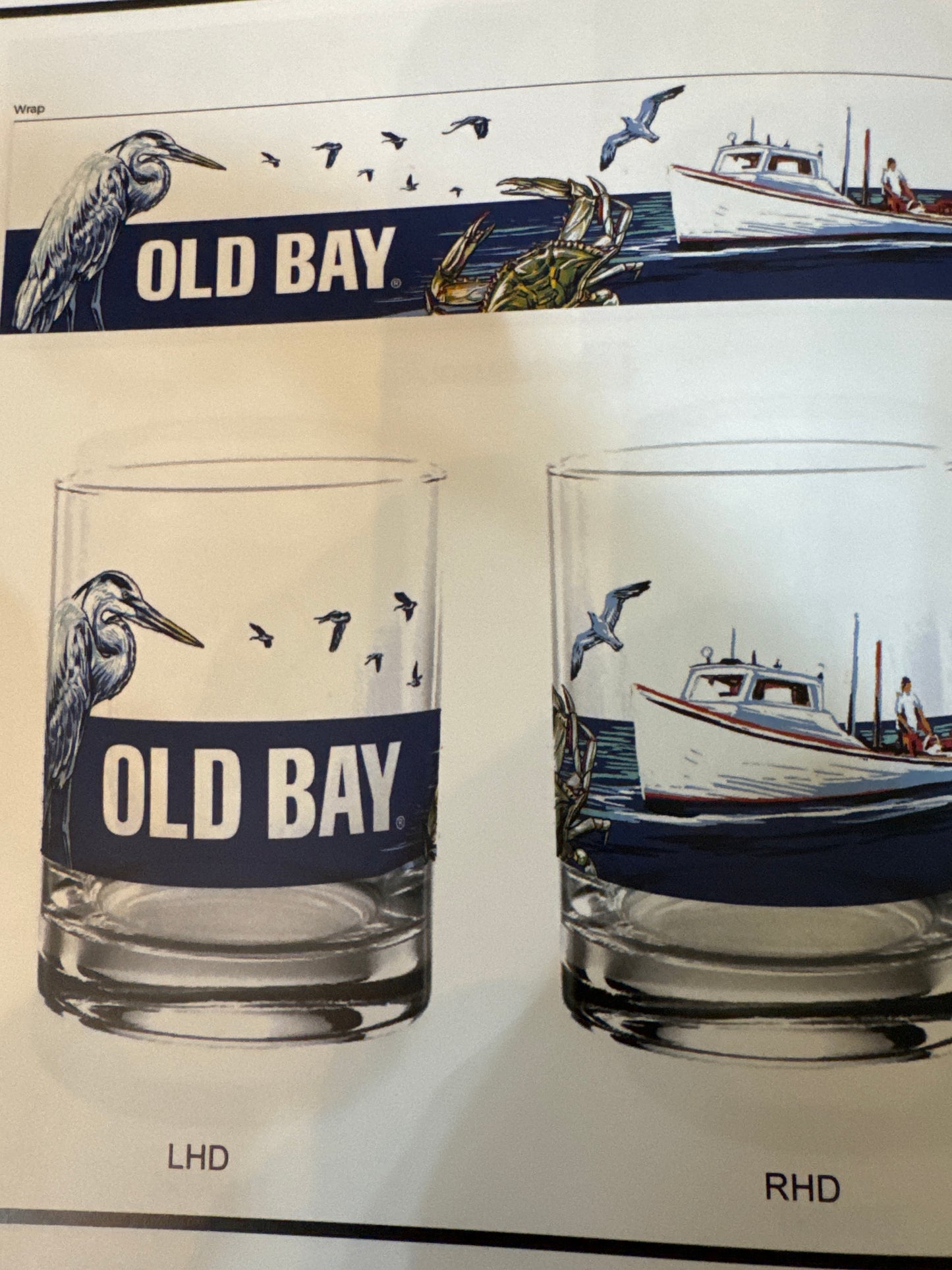 Old Bay scene wrap rocks glass