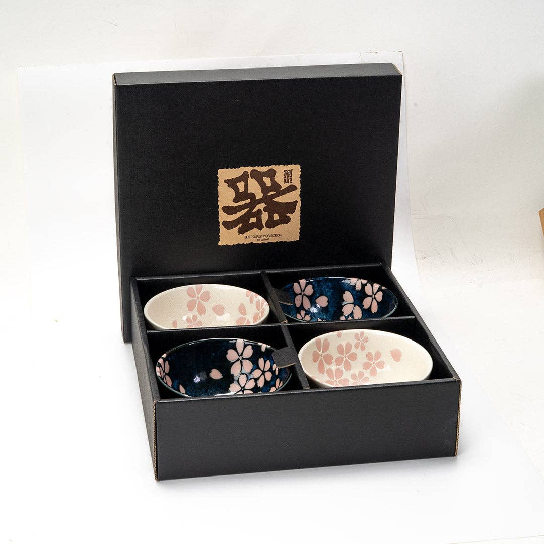 4 Piece Rice Bowl Gift Set Hasui Sakura Cherry Blossom