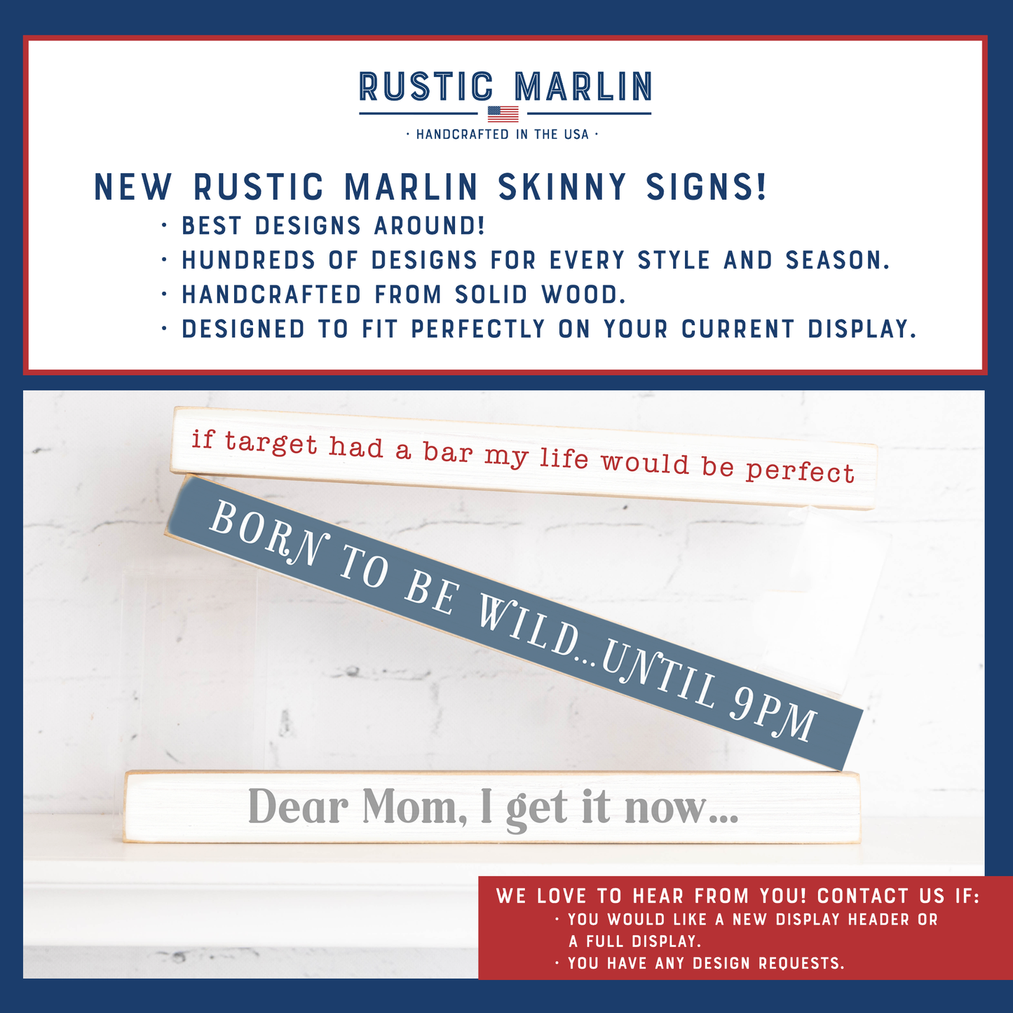 Rustic Marlin - I thought getting older would have taken longer Skinny Sign