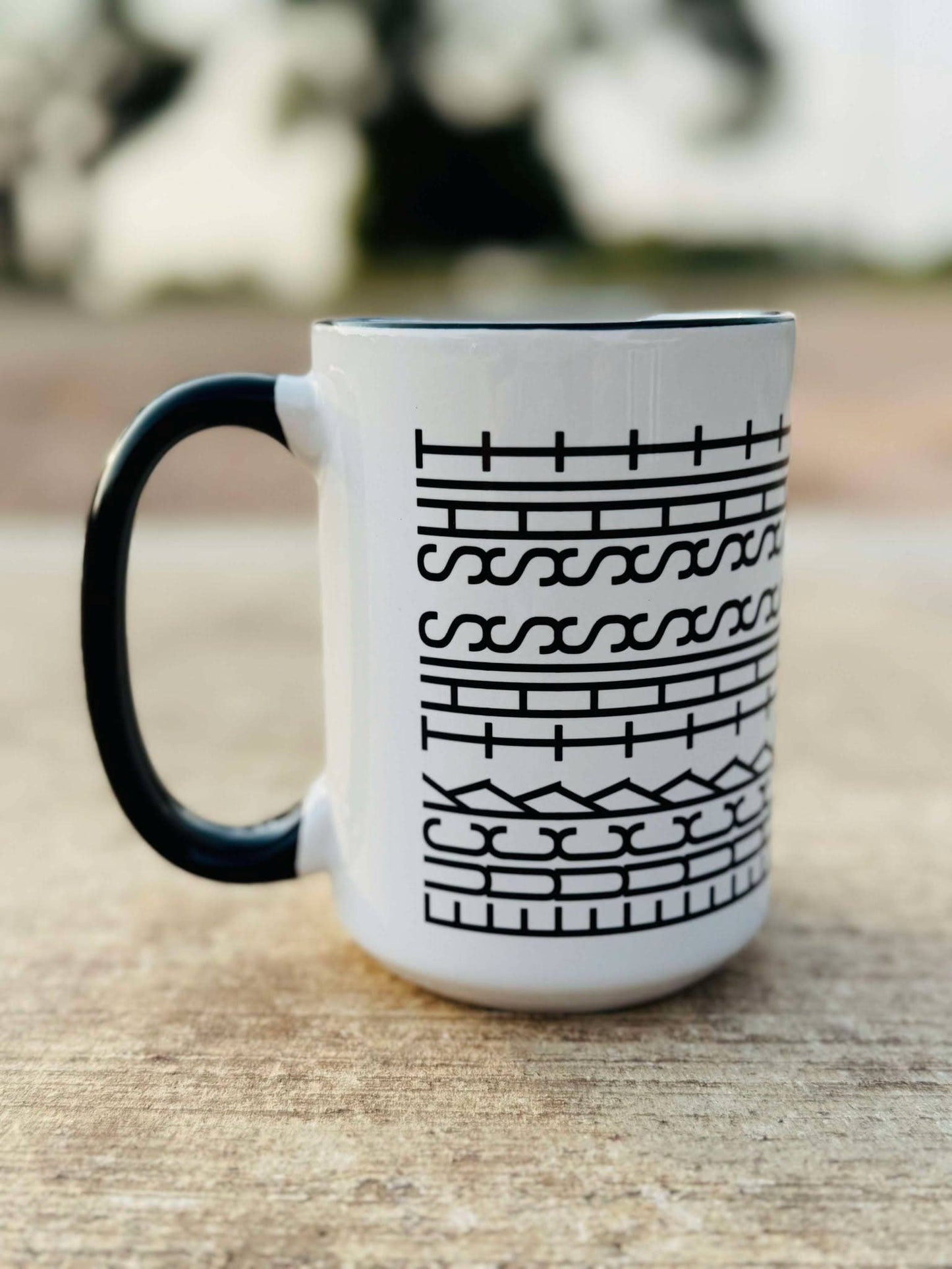Mugsby - Fuck This Shit Mug, Tire Track Mug, Hidden Message Mug: Fuck This Shit / 15oz