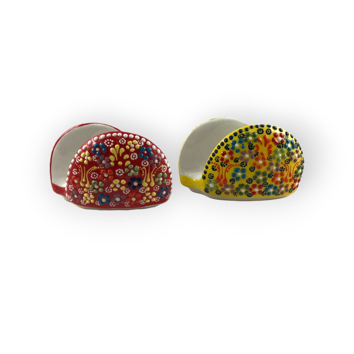 Colorfuk embossed ceramic napkin holders