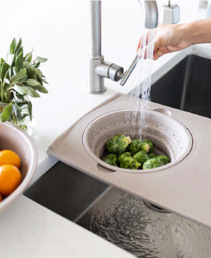 Dexas - Over The Sink Strainer Board: Bone with PlolyFlax / 11.5"x20"