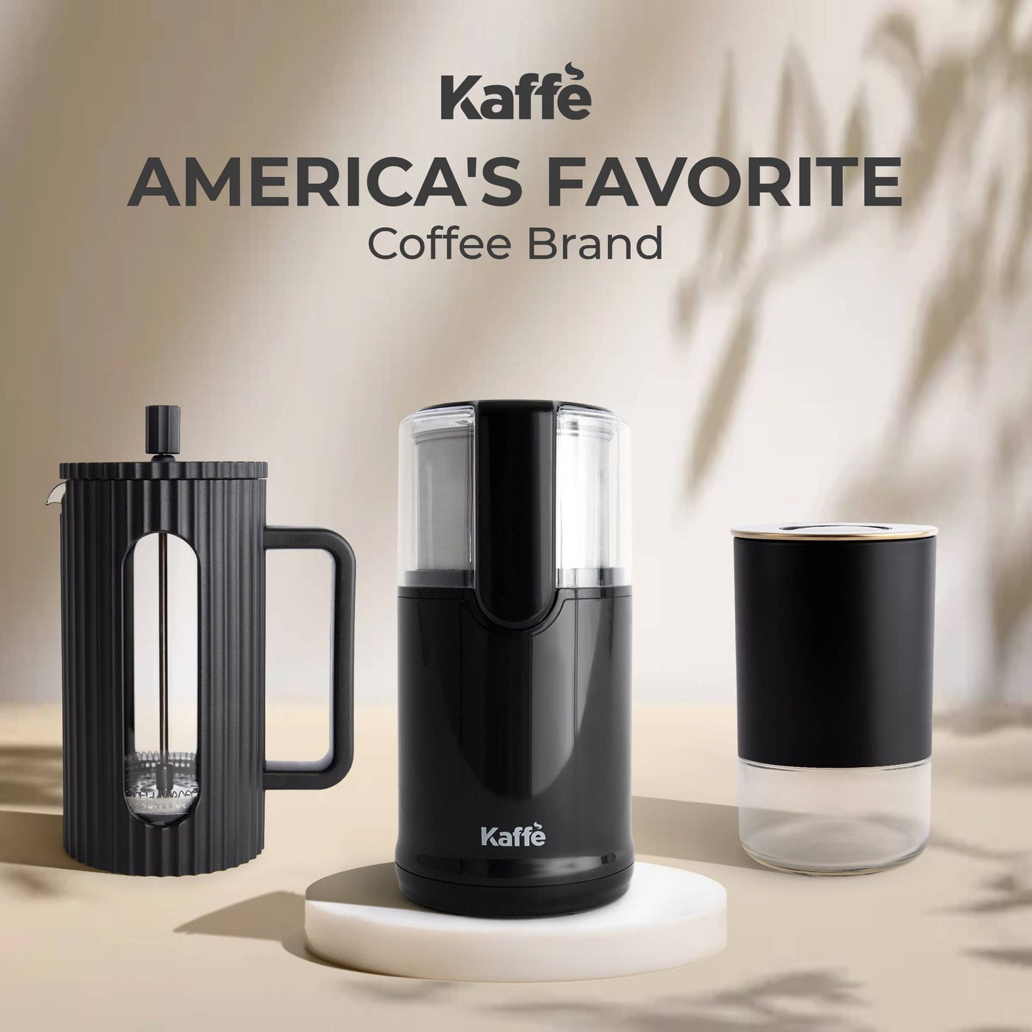 Kaffe Electric Blade Coffee Grinder - 4.5oz Removable Cup, Black