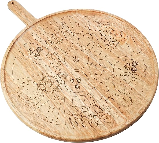 Meg Quinn Cheese Map Board - Round Board with Handle