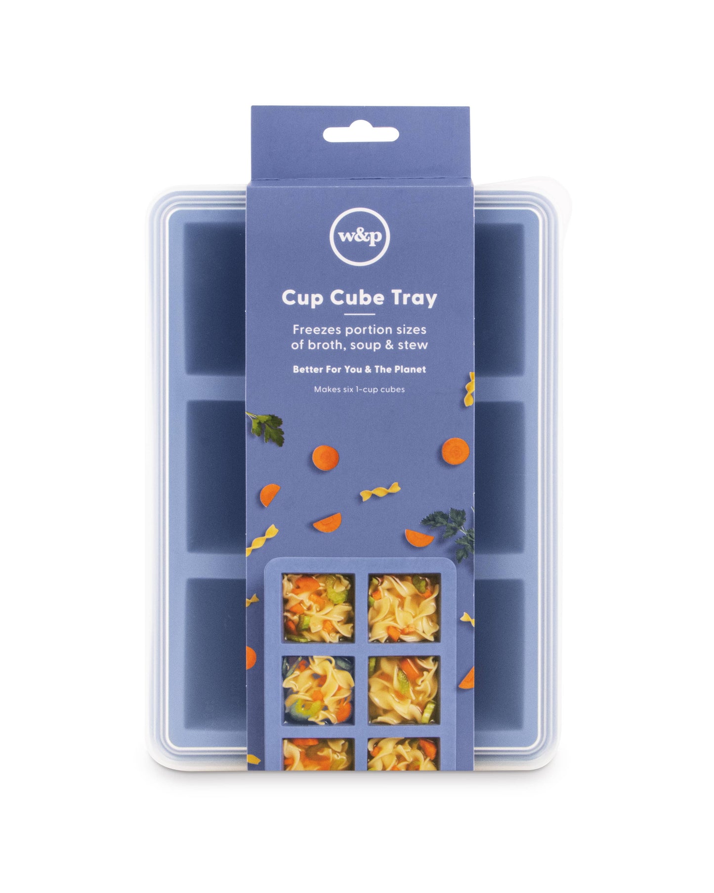 W&P - Cup Cube Silicone Food Storage Meal Prep: Charcoal / 6 Cube