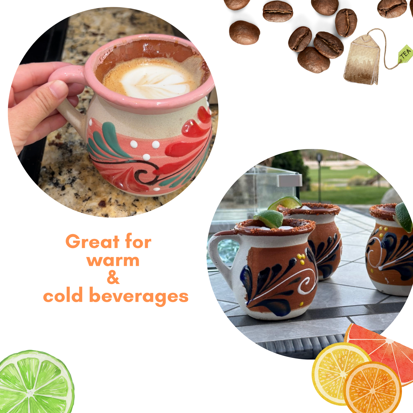 Jarritos Handcrafted Mexican Clay Mug