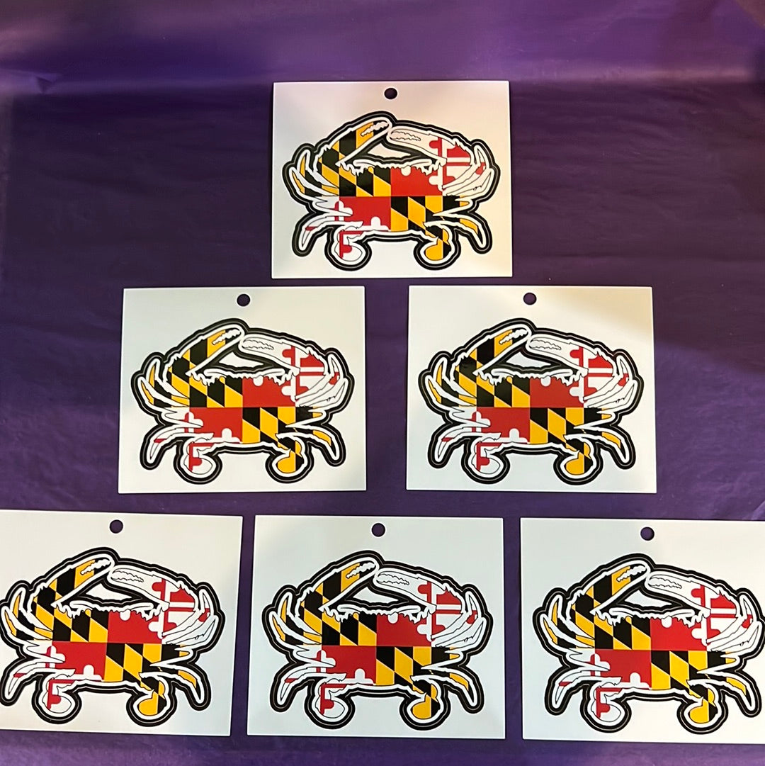Crab MD Flag 4" Sticker Die Cut