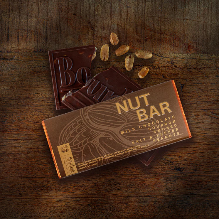 Nut Bar with Milk Chocolate & Bourbon Smoked Salt and Pepper Peanuts | Bourbon Barrel