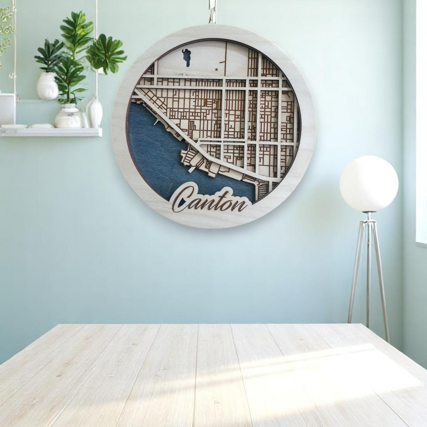 Leroy Large 3D Round Map- Canton