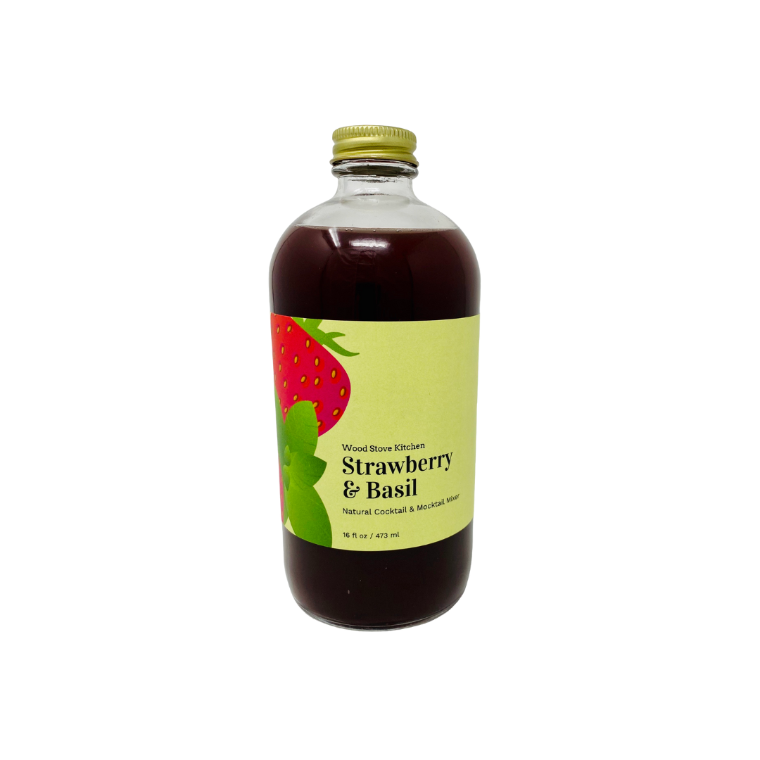 Wood Stove Kitchen - Strawberry And Basil Cocktail & Drink Mix, 16 fl oz