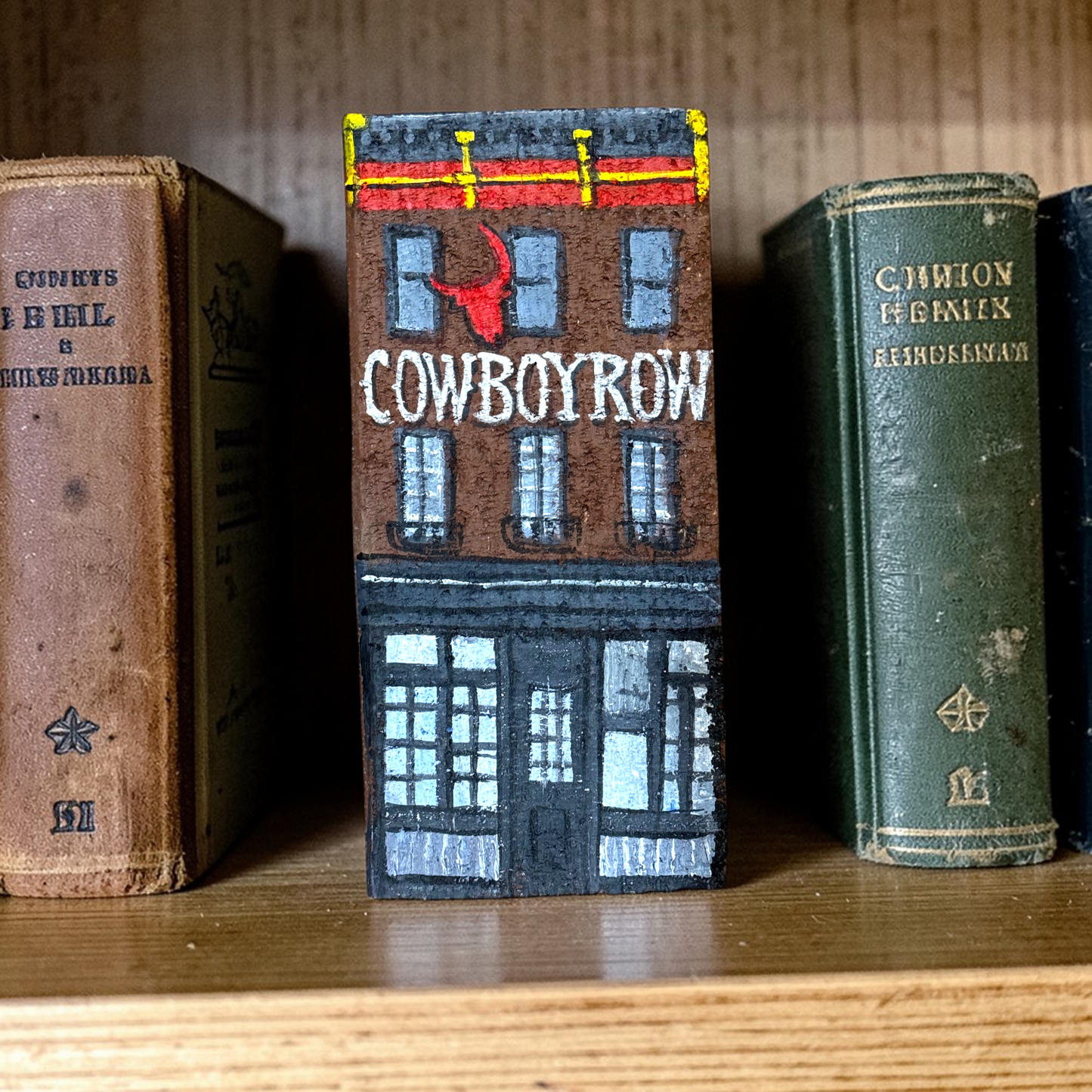Linda Amtmann Hand Painted Brick- Cowboy Row