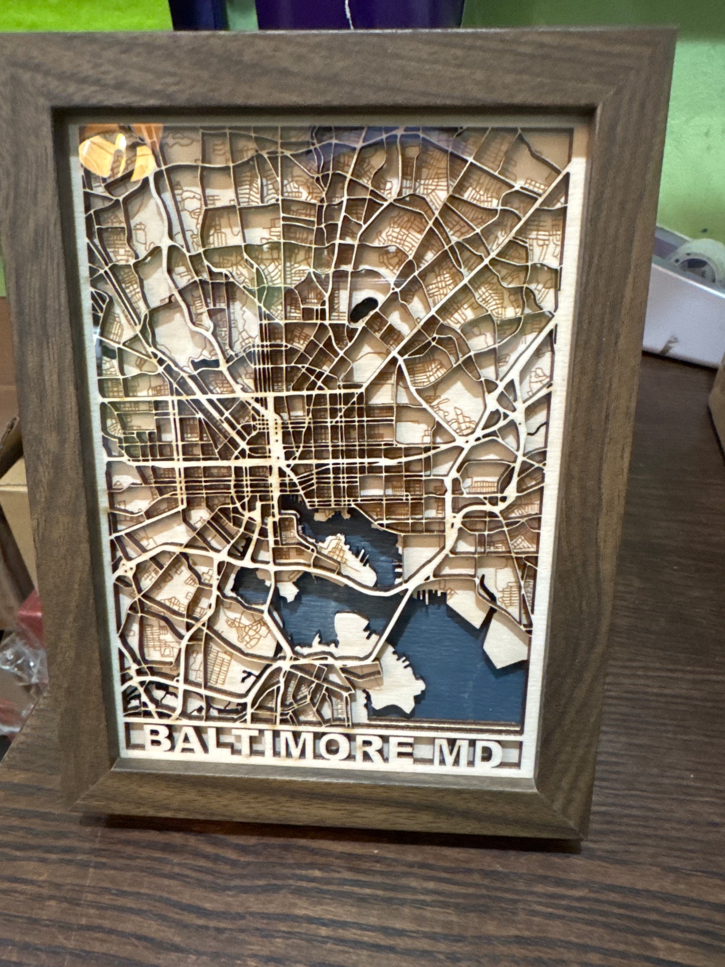 Large Frame Grid Map - Baltimore