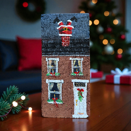 Linda Amtmann Hand Painted Brick- Holiday
