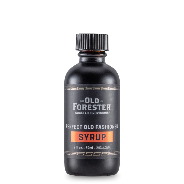 Bottle of Old Forester Perfect Old Fashioned Syrup – 4oz cocktail syrup made with real bourbon, bitters, and sugar.