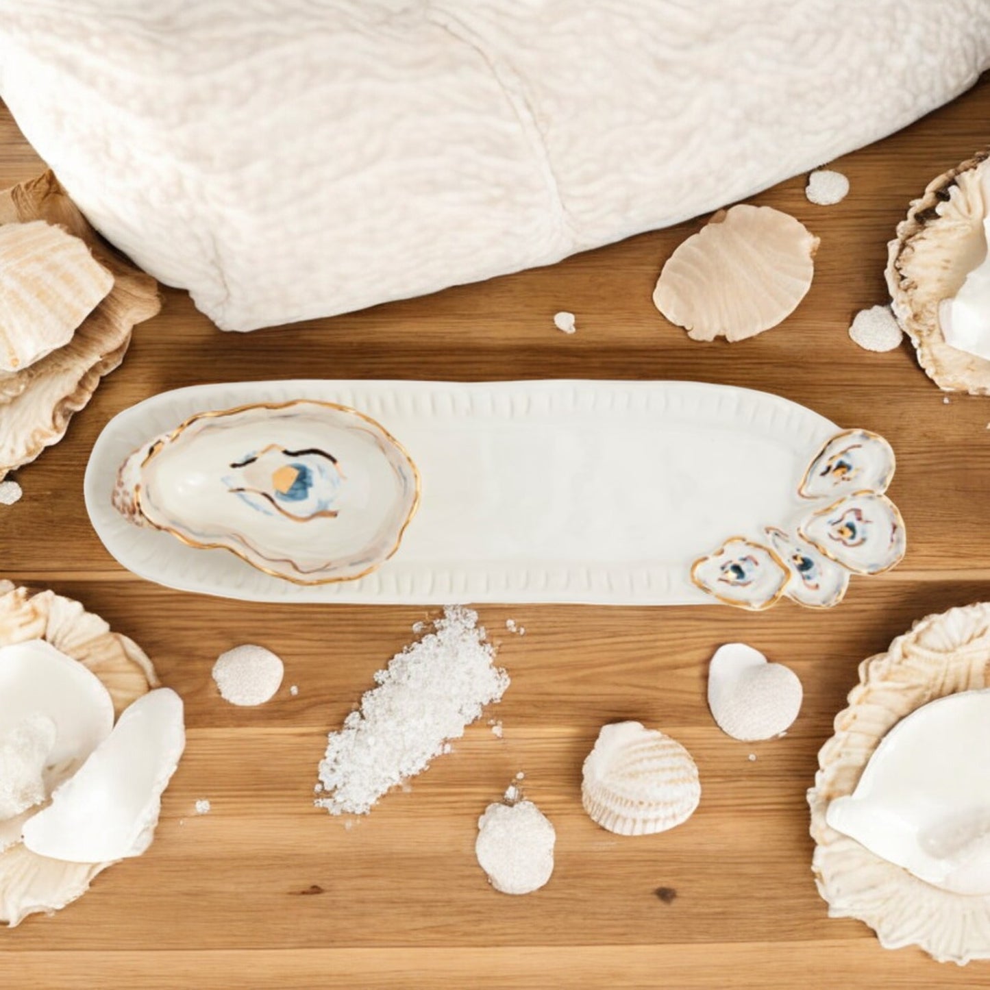 Oyster Tidbit & Tray Set – Coastal Serving Set