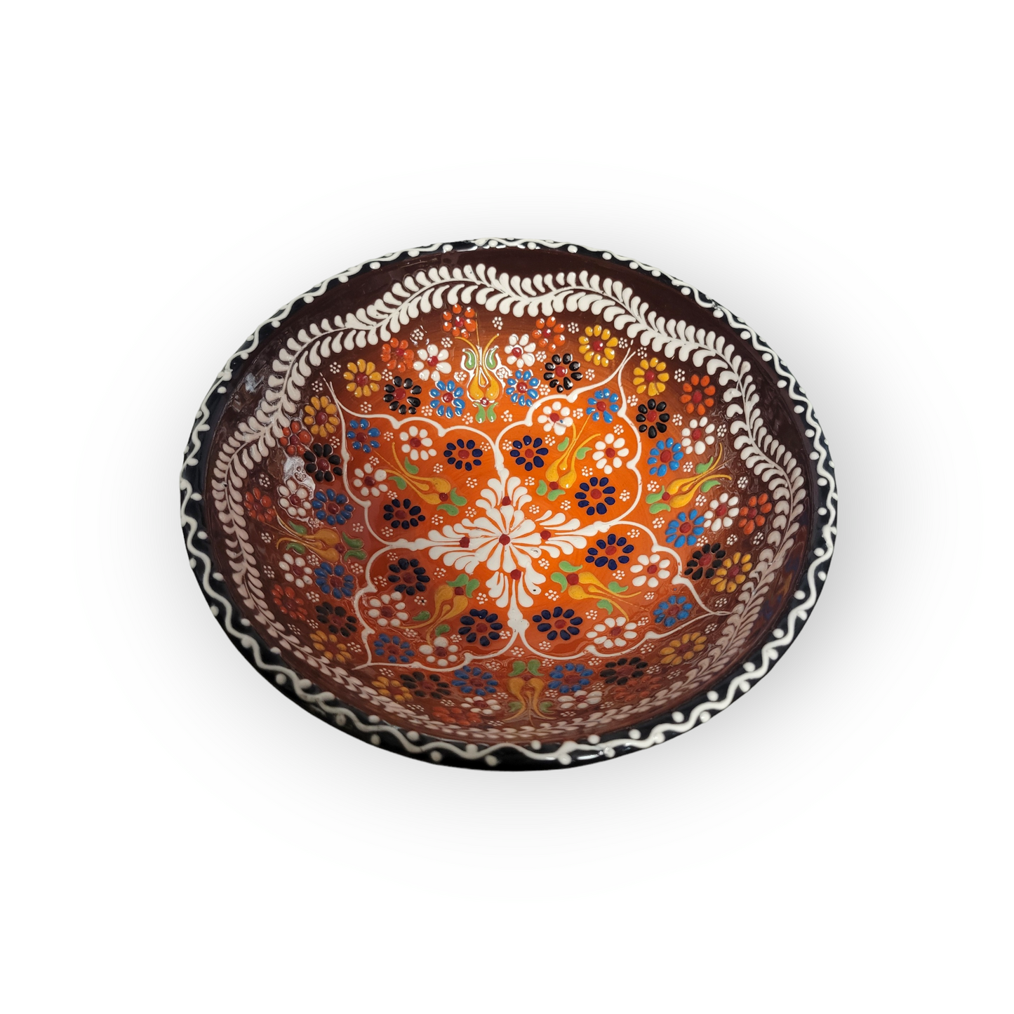 8" Round Embossed Ceramic Bowl