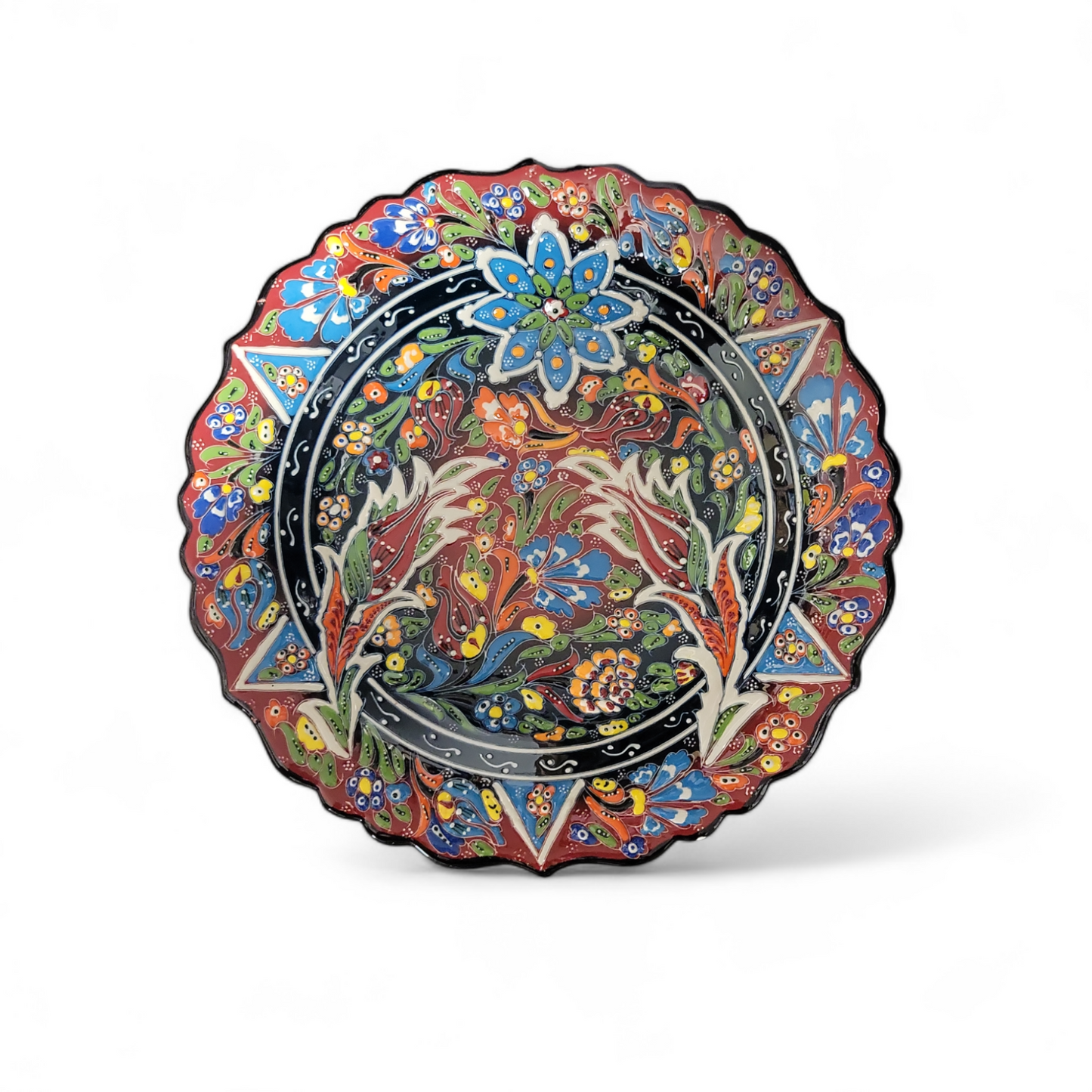 12" Round Embossed Ceramic Plate