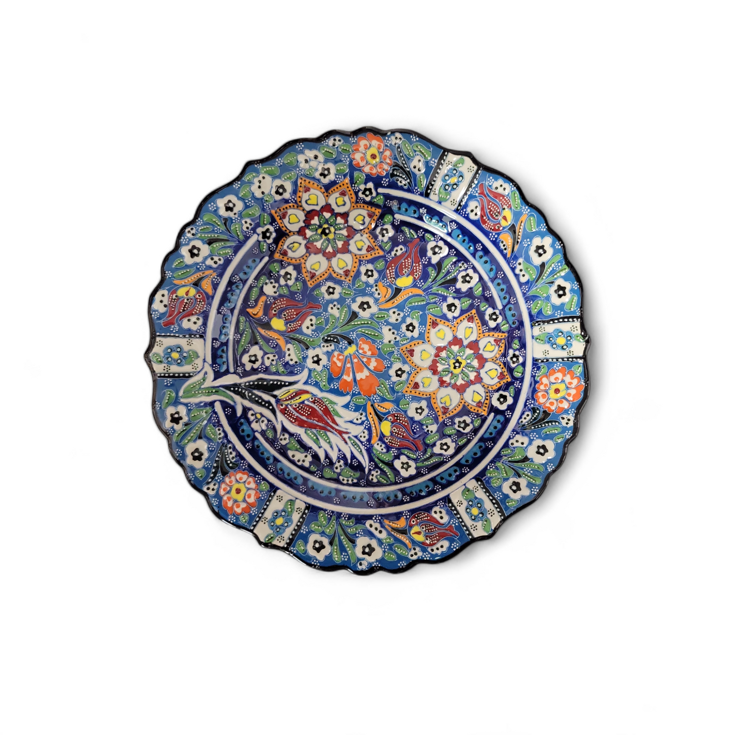 12" Round Embossed Ceramic Plate