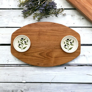 Double Dish Olive Dipping Board
