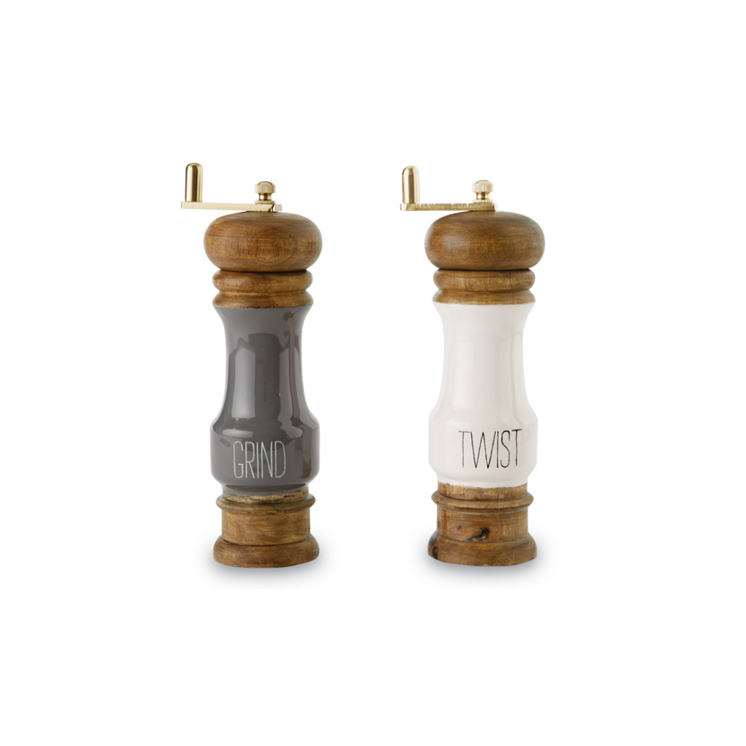 Mud Pie Wood Enamel Salt And Pepper