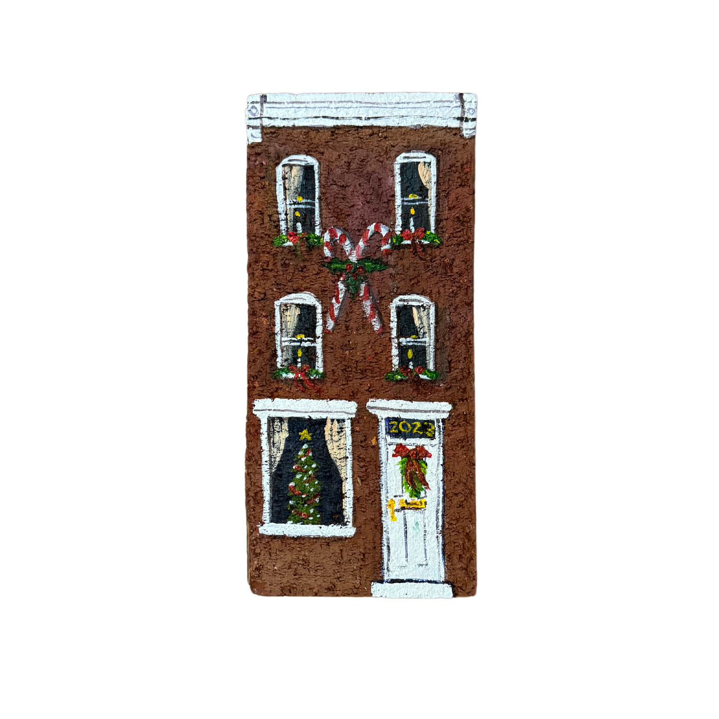 Linda Amtmann Hand Painted Brick- Holiday