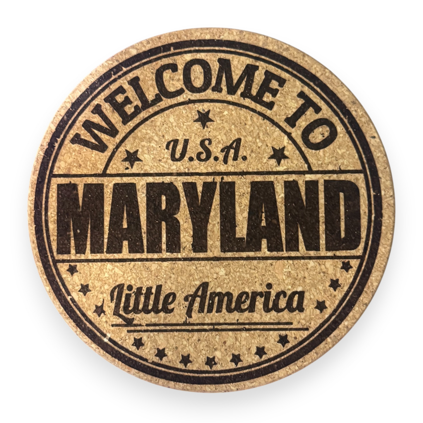 Leroy Cork Coasters Welcome to Maryland