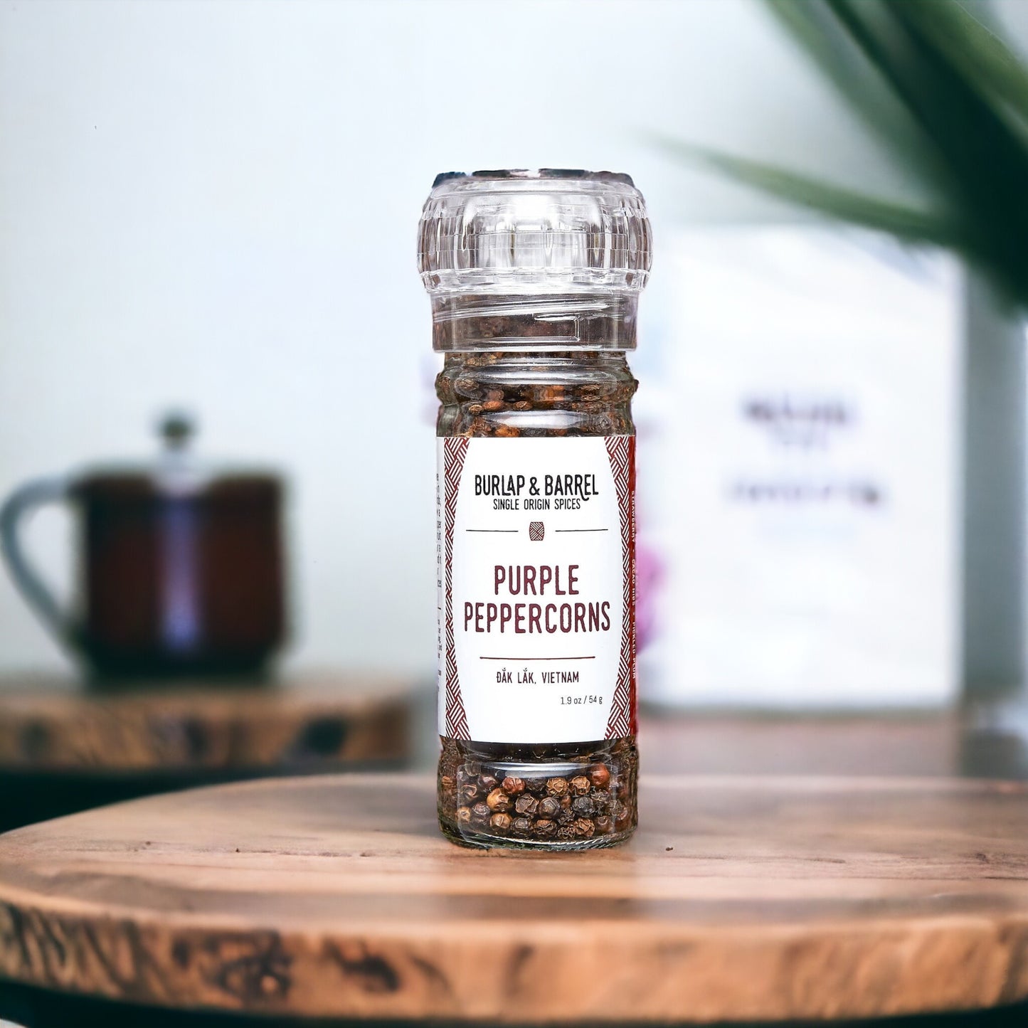 Burlap & Barrel | Purple Peppercorns with Grinder - Single Origin Spice & Seasoning