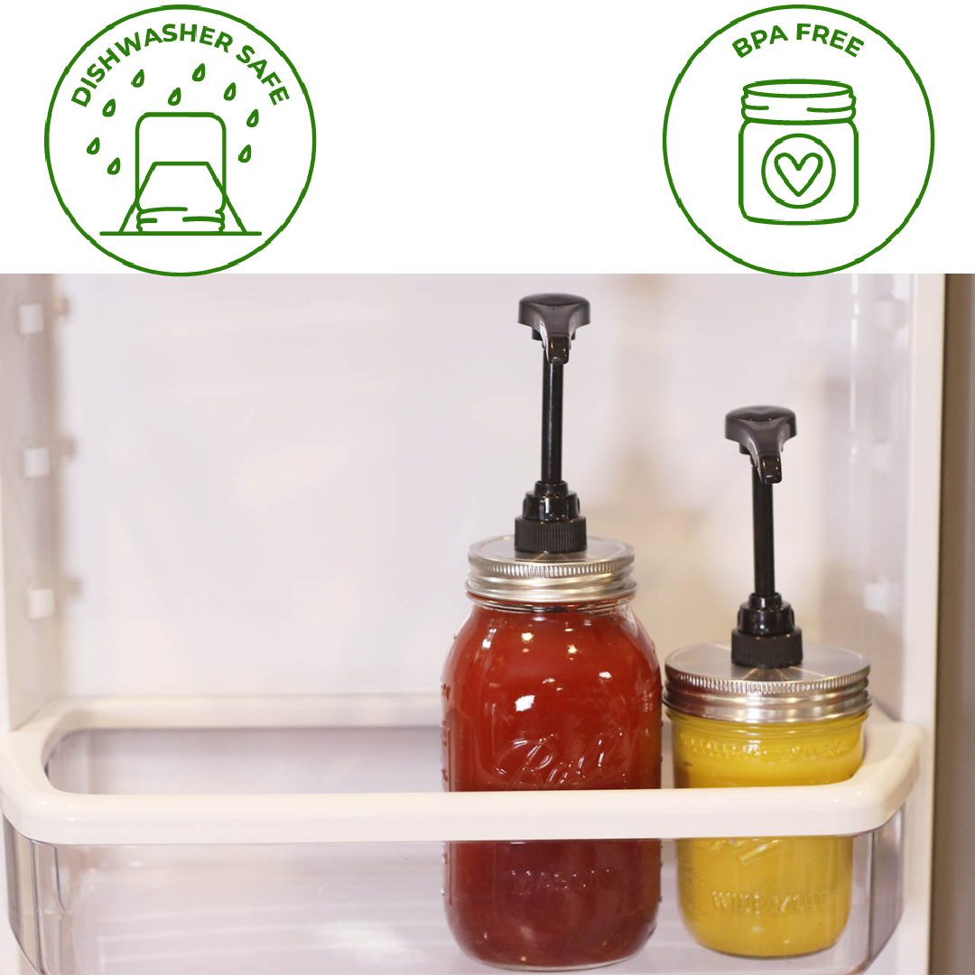 Mason Jar Lifestyle - Food Grade Dispenser Pump for Mason Jars: Stainless steel lid / Wide mouth